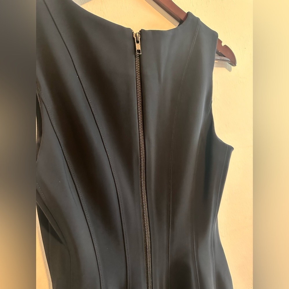 Adam Lippes Navy Bonded Neoprene A Line Dress Sz 4 - Picture 8 of 8
